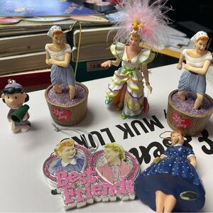 Lot of I Love Lucy Christmas Ornaments with Bonus Peanuts Lucy